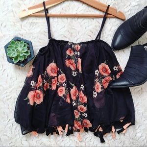 Anthropologie Motif Tasseled Cami by Carolina K